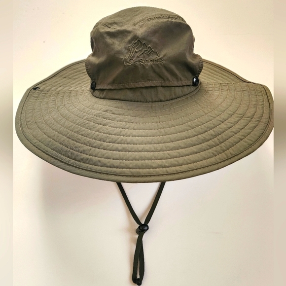 Cooltto Outdoor Unisex Olive Green Wide Brim Bucket Sun Hat Removeable Top Rim - Picture 1 of 14